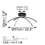 Opviq Lámpara de araña de metal negra con LED de 28W